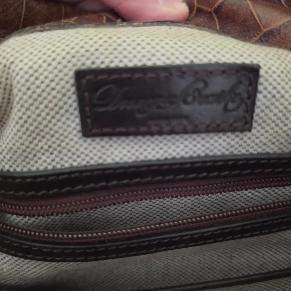 Vintage Dooney & Bourke Bayou Gathered Flap Bag Brown Alligator Embossed Leather